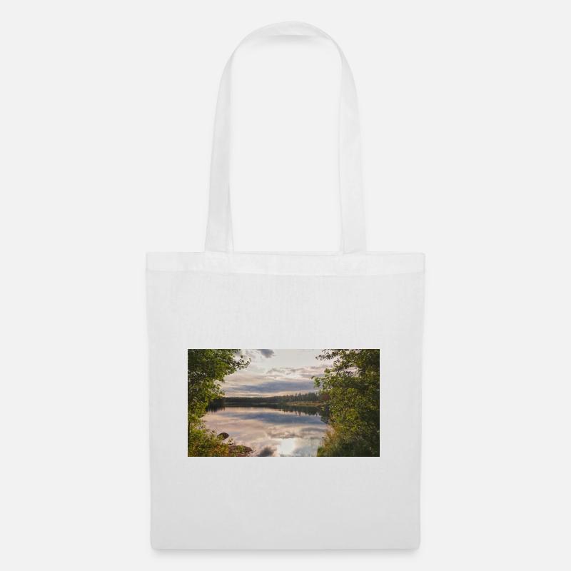Reflection on the lakeshore: evening rest - Tote Bag - white