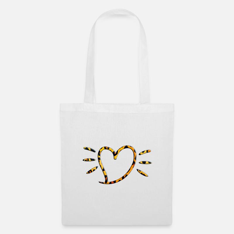 Leopard Heart Rays - Tote Bag - white