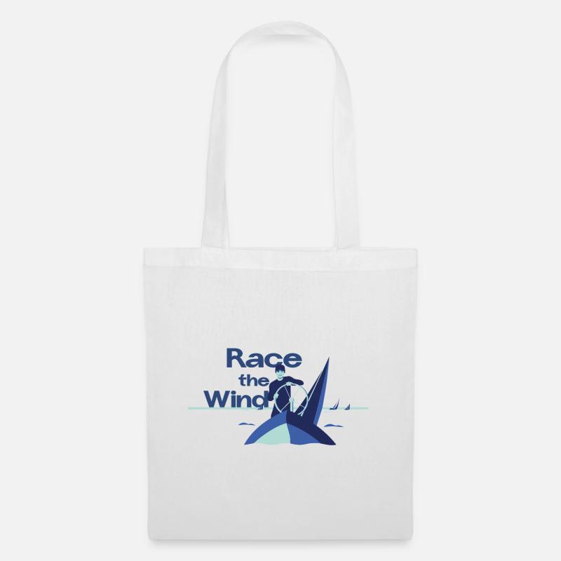 Race the Wind – Segeln Regatta Skipper Spruch - Stoffbeutel - Weiß