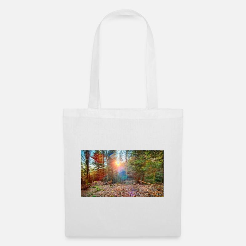 Lumière du soleil dans la forêt d’automne - Sac en tissu - blanc