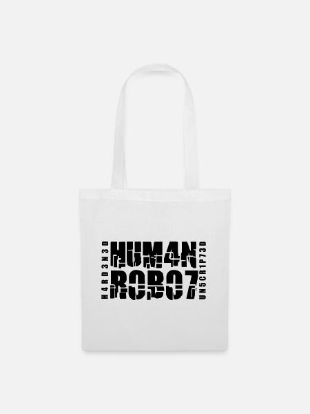 hardened human robot unscripted - Stoffbeutel - Weiß