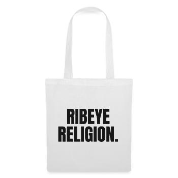 RELIGION DU RIBEYE | T-shirt Carnivore | Steak Lover - Sac en tissu - blanc - Devant