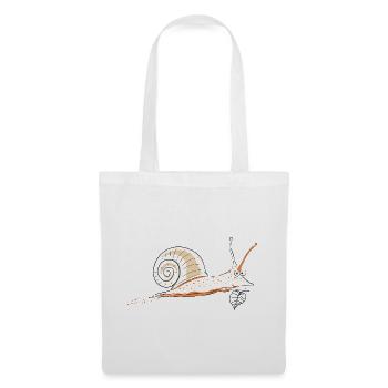 Schnecke  - Stoffbeutel - Weiß - Vorne