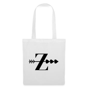 Buchstaben z, Pfeilherz - Stoffbeutel - Weiß - Vorne