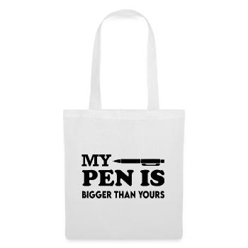 My Pen is bigger than yours T-Shirt Sprüche Erotik - Stoffbeutel - Weiß - Vorne