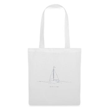 Fine-Line Segelboot Ruhestand dunkelblau Shirt - Stoffbeutel - Weiß - Vorne