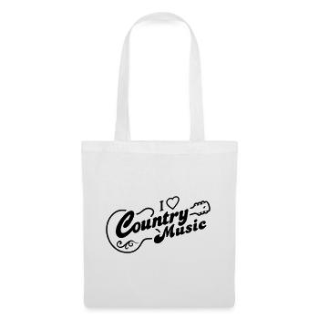 J'aime la musique country GUITARE - Sac en tissu - blanc - Devant