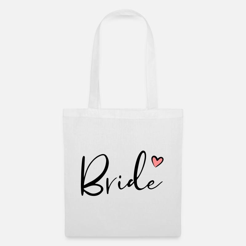 Bride Herz Junggesellinnenabschied Geschenk - Stoffbeutel - Weiß
