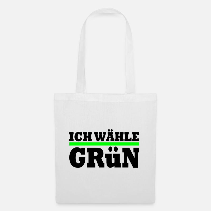 Ich wähle grün - Stoffbeutel - Weiß