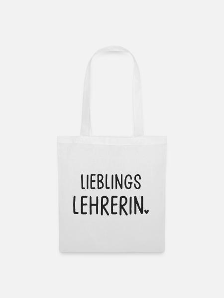 Lieblingslehrerin Lehrin mit Herz - Stoffbeutel - Weiß