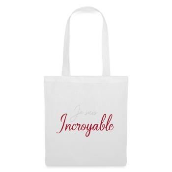 Je suis Incroyable Script Rouge - Sac en tissu - blanc - Devant