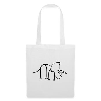 Dinosaur Triceratops Dino Line Art - Tote Bag - white - Front
