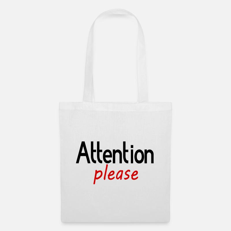 Attention please - Stoffbeutel - Weiß