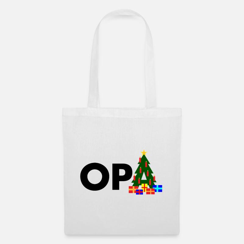 Opa Weihnachtsbaum - Stoffbeutel - Weiß