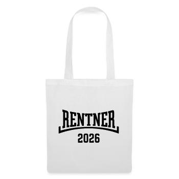 Pensionné 2026 (Rente / Retraite / Concave / Noir) - Sac en tissu - blanc - Devant