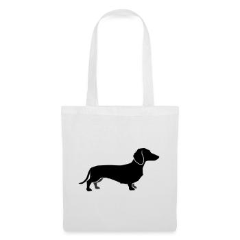 Dackel Hund Silhouette - Stoffbeutel - Weiß - Vorne