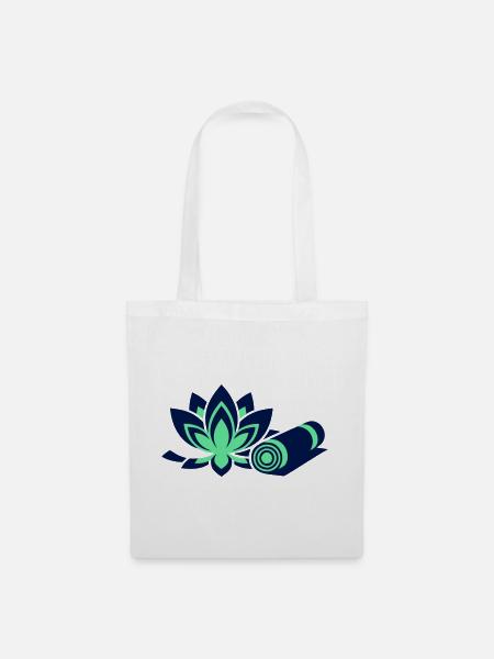 Yogamatte Lotusblume Kompakt - Stoffbeutel - Weiß