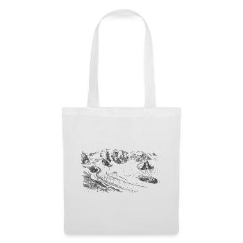 Piz Palü Silhouette | Bernina Massiv Design | Mountain - Tote Bag - white - Front