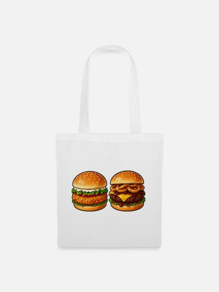 Burger Duett Käse & Knusper - Stoffbeutel - Weiß