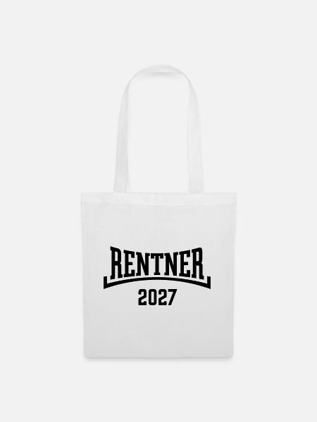 Rentner 2027 (Rente / Ruhestand / Konkav / Black) - Stoffbeutel - Weiß