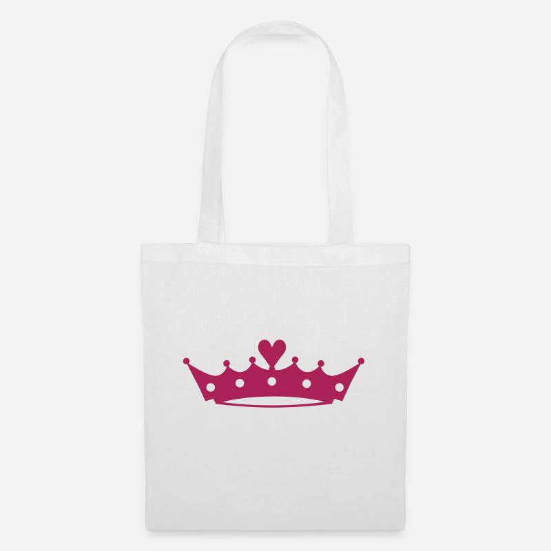 Crown with Heart - Stoffbeutel - Weiß