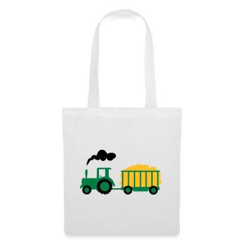 traktor kind geschenk - Stoffbeutel - Weiß - Vorne