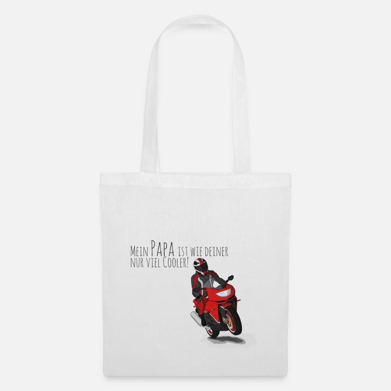 Cooler Papa mit Motorrad - Biker Daddy - Stoffbeutel - Weiß