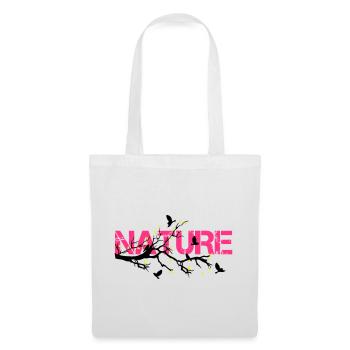 Nature en Rose Éclatante - Sac en tissu - blanc - Devant
