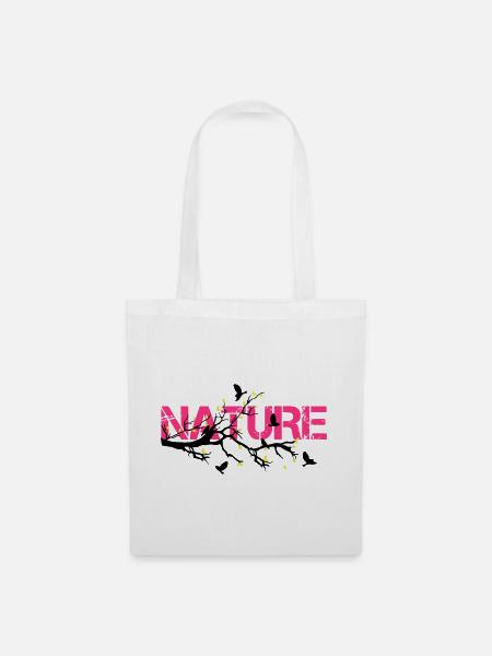 Nature en Rose Éclatante - Sac en tissu - blanc