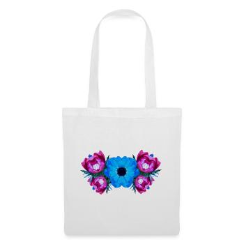 shirt blumenmuster, Anemonenmuster wasserfarbe - Stoffbeutel - Weiß - Vorne