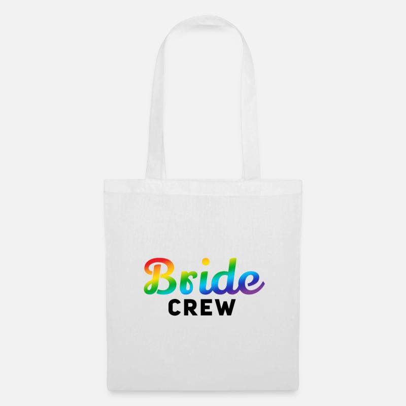 Braut-Crew Regenbogen - Stoffbeutel - Weiß