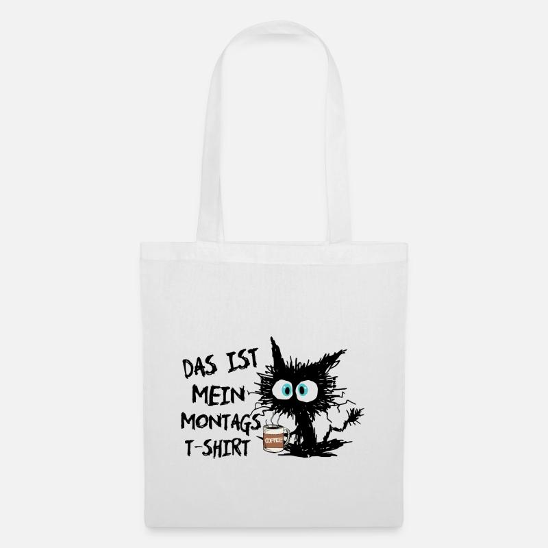 C’est mon chat T-shirt du lundi - Sac en tissu - blanc