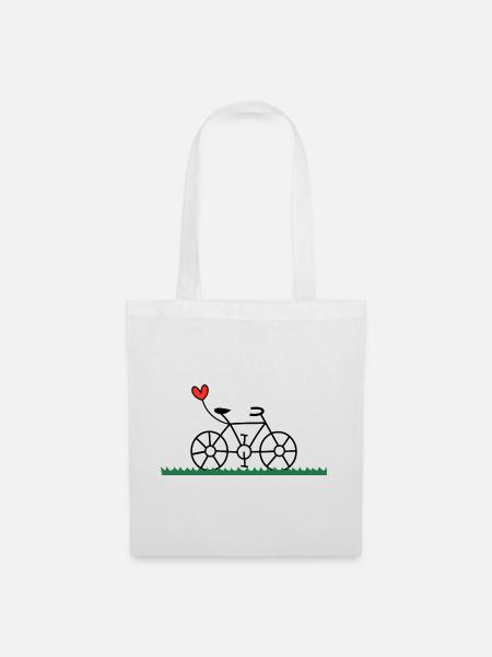 FAHRRAD. RADFAHREN. GEHEN SIE AUF GRÜN. ÖKOLOGIE. UMWELT. - Stoffbeutel - Weiß