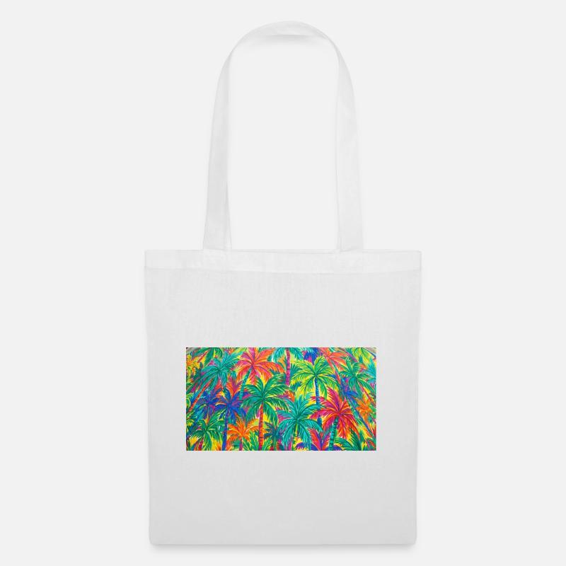 Palm Trees Tropical Pattern - Tote Bag - white