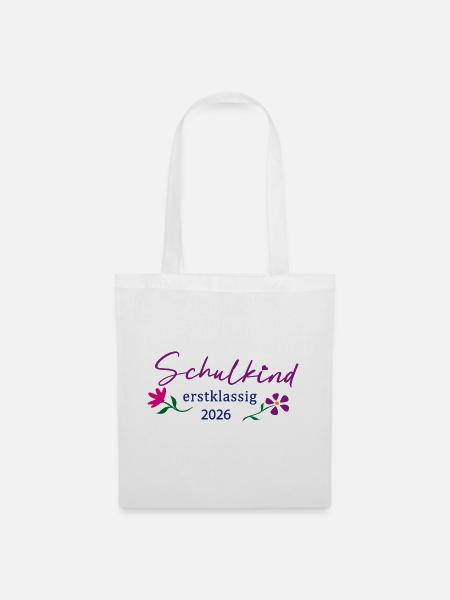 Schulkind Erstklassig 2026 - Stoffbeutel - Weiß