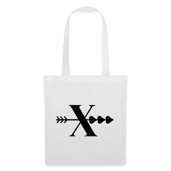Buchstabe x Herzpfeil - Stoffbeutel - Weiß - Vorne