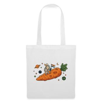 Astronaut Bunny auf riesigem Karotten-Asteroiden - Stoffbeutel - Weiß - Vorne