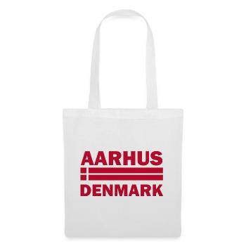 Aarhus Dänemark Stadtflagge - Stoffbeutel - Weiß - Vorne