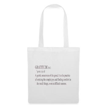 Dankbarkeit Zitat Sanfte Typografie - Stoffbeutel - Weiß - Vorne