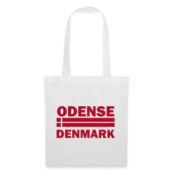 Odense, Dänemark Gestreifte Flagge - Stoffbeutel - Weiß - Vorne