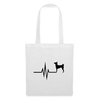 My heart beats for dogs - Basenji dog breed - Tote Bag - white - Front