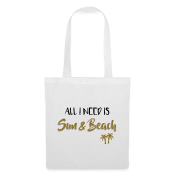 Palms - Tout ce que je besoin est Sun & Beach - Sac en tissu - blanc - Devant