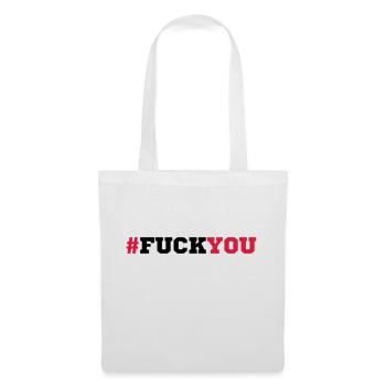 Hashtag text pattern symbol fuck you off logo desi - Tote Bag - white - Front