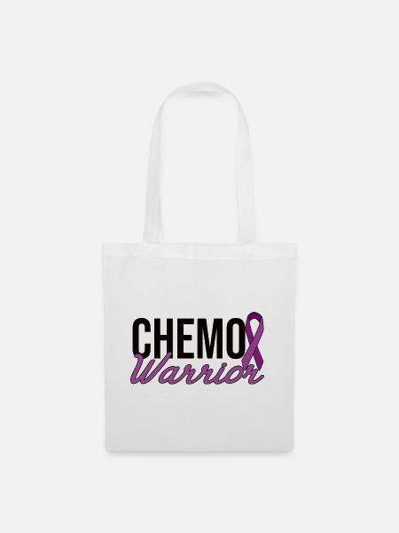 Chemo Warrior - Lila Schleife - Stoffbeutel - Weiß