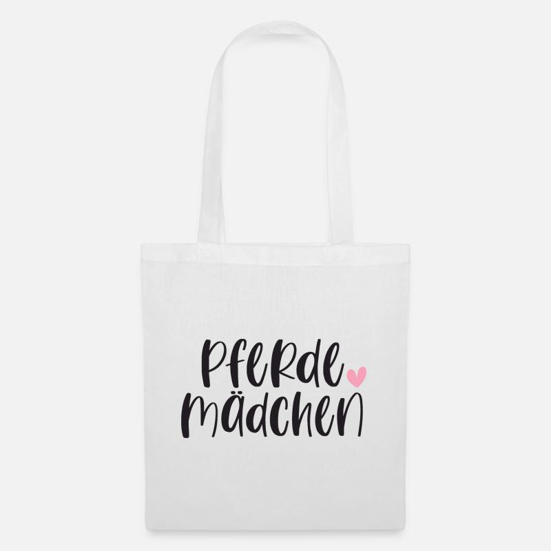 Pferd Pferdemädchen Pferde Reiten Geschenk - Stoffbeutel - Weiß