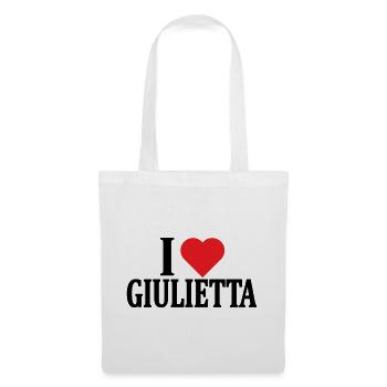 T-Shirt I love Juliet T-Shirt Geschenkidee - Stoffbeutel - Weiß - Vorne