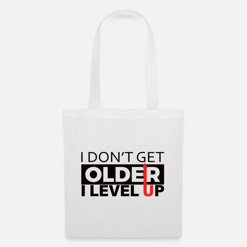 I Don't Get Older I Level Up - Gaming Spruch - Stoffbeutel - Weiß
