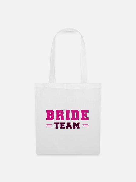 Brautteam Pink - Stoffbeutel - Weiß