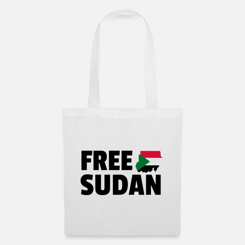 Free Sudan, Free Sudan Flag Map, Support Sudan - Stoffbeutel - Weiß