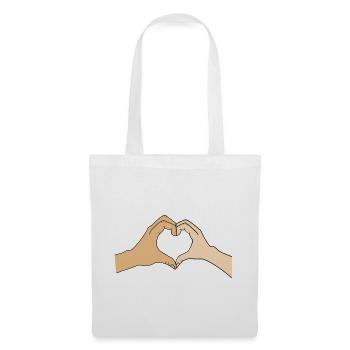 Heart hands – customizable for couples - Tote Bag - white - Front